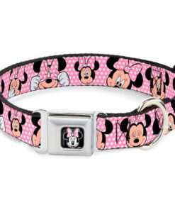 BUCKLE DOWN DOG COLLAR - MINNIE MOUSE EXPESSIONS POLKA DOT