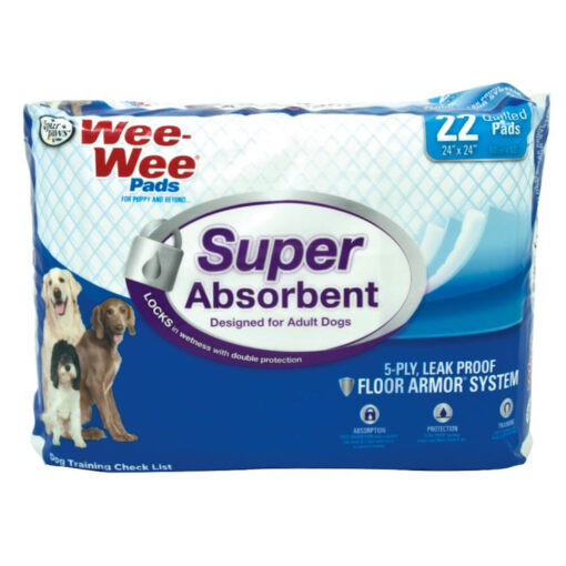 FOUR PAWS WEE WEE PADS SUPER ABSORBENT 22 CT 24 X 24"