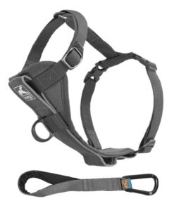 KURGO Tru-Fit Smart Harness -Quick Release w/seatbelt tether -Black  50-80 lbs - L