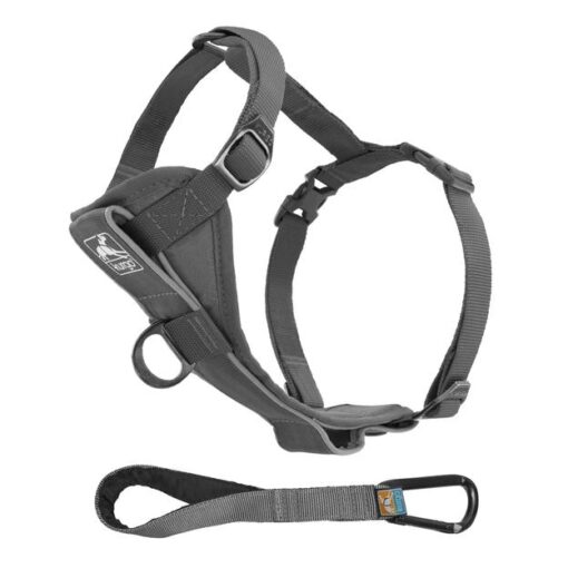 KURGO Tru-Fit Smart Harness -Quick Release w/seatbelt tether -Black  50-80 lbs - L
