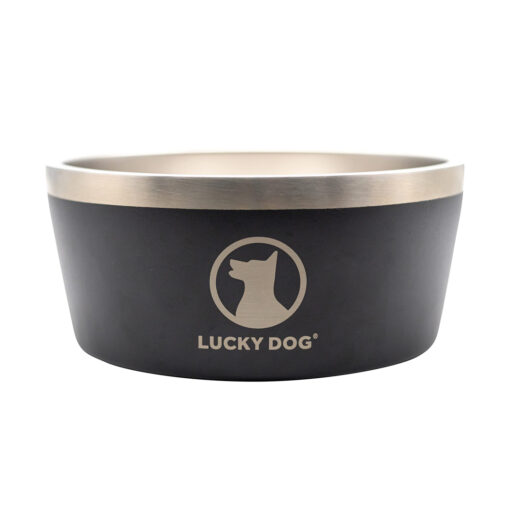 LUCKY DOG INDULGE DOUBLE WALL STAINLESS STEEL BOWL BLACK