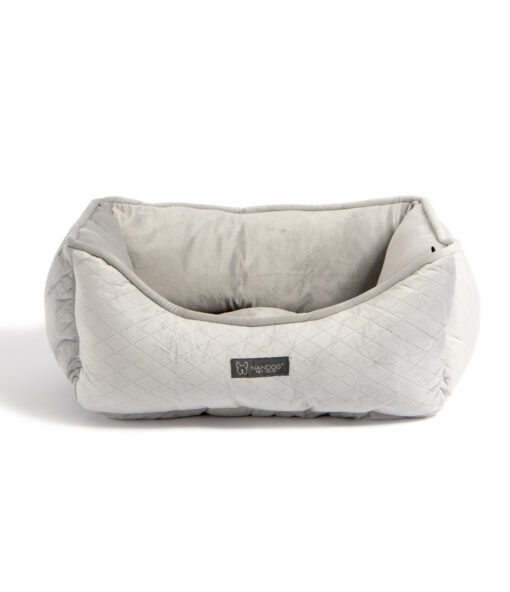 NANDOG MICRO PLUSH REVERSIBLE LIGHT GRAY QUILTED DOG BED