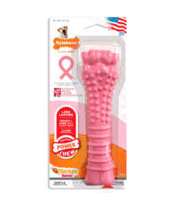 NYLABONE PINK BREAST CANCER AWARENEESS TEXTURED POWER CHEW SOUPER