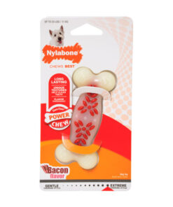 NYLABONE POWER CHEW ACTION RIDGES BACON WOLF