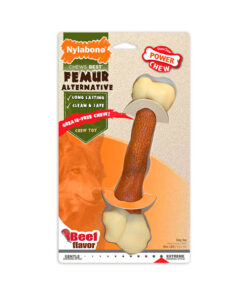 NYLABONE POWER CHEW ANIMAL PART ALTERNATIVE FEMUR BEEF LARGE