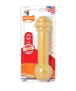 NYLABONE POWER CHEW BARBELL PEANUT BUTTER MEDIUM