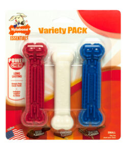 NYLABONE POWER CHEW-RED-WHITE-BLUE TRIPLE PACK SMALL