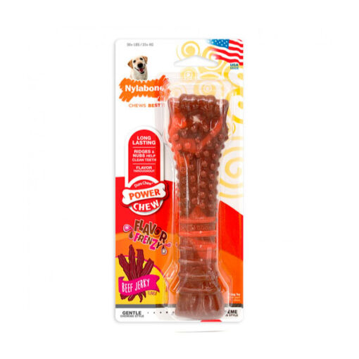 NYLABONE POWER CHEW TEXTURED BEEF JERKY FLAVOR SOUPER