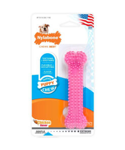 NYLABONE PUPPY CHEW DENTAL  BONE PINK PETITE