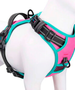 PHOEPET REFLECTIVE NON PULL HARNESS HOT PINK S