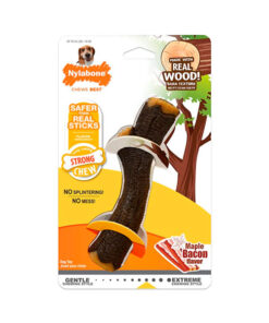 NYLABONE STRONG CHEW STICK - REAL WOOD WITH MAPLE BACON WOLF