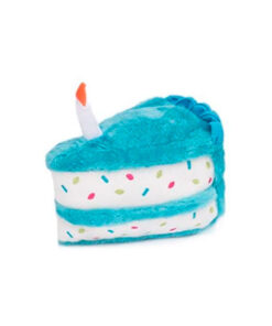 ZIPPY PAWS BIRTHDAY CAKE SQUEAKY DOG TOY WITH SOFT STUFFING BLUE