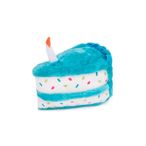 ZIPPY PAWS BIRTHDAY CAKE SQUEAKY DOG TOY WITH SOFT STUFFING BLUE