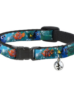 BUCKLE DOWN CAT COLLAR WITH BELL - NEMO & DORY POSES 8.5-12"