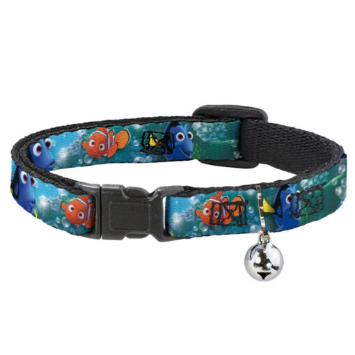 BUCKLE DOWN CAT COLLAR WITH BELL - NEMO & DORY POSES 8.5-12"