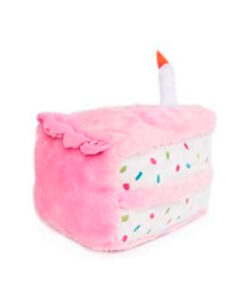 ZIPPY PAWS BIRTHDAY CAKE SQUEAKY DOG TOY WITH SOFT STUFFING PINK