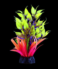 Planta artificial Glo Ludwigia Blue Lg de Underwater Treasure para acuarios.
