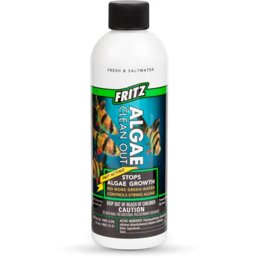 FRITZ ALGAE CLEAN OUT 8OZ - Eliminador de algas para acuarios, mejora la calidad del agua.
