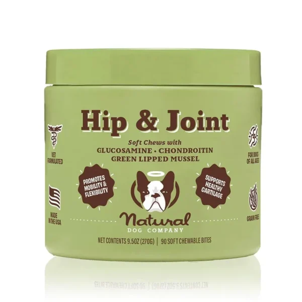 Suplemento para Perros Natural Dog Hip and Joint Supplement 90 COUNT JAR